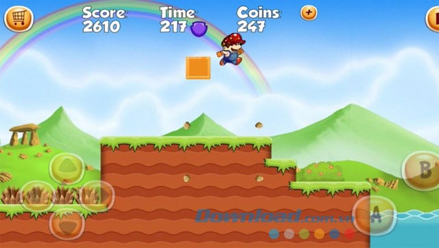Giao diện chơi game Mario's World 2016 trên Android