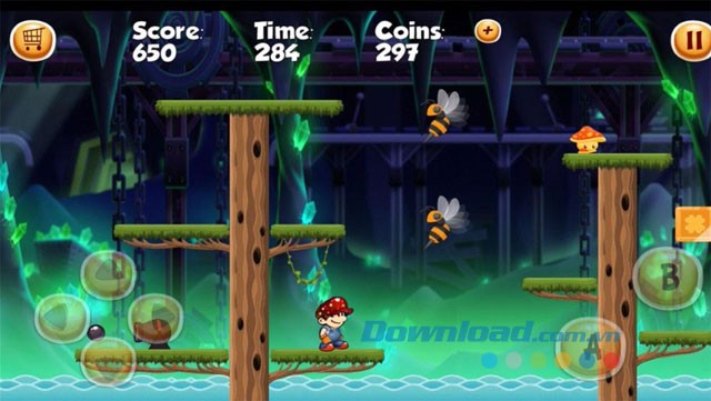 Giao diện chơi game Mario's World 2016 trên Android