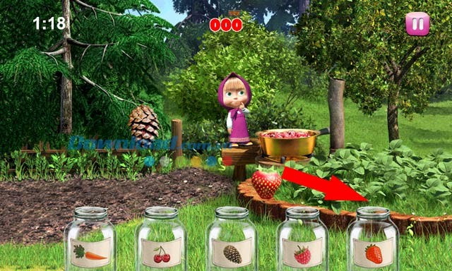 Cùng Masha thu hoạch hoa quả trong Masha and the Bear