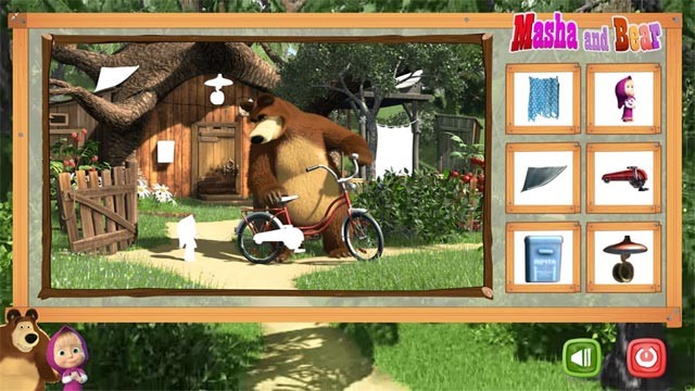 Trò chơi cắt dán tranh vui nhộn trong Masha and Bear