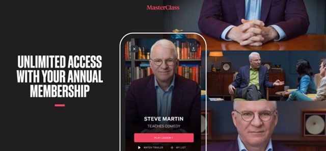 Đăng ký thuê bao năm để tham gia mọi lớp học trên Master Class app