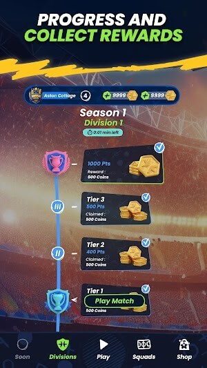 Tiến bộ và thu thập phần thưởng