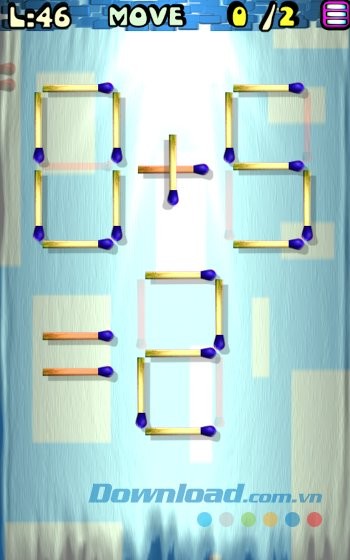 Thay đổi vị trí của que diêm để tạo ra phép tính đúng trong game Matches Puzzle Game
