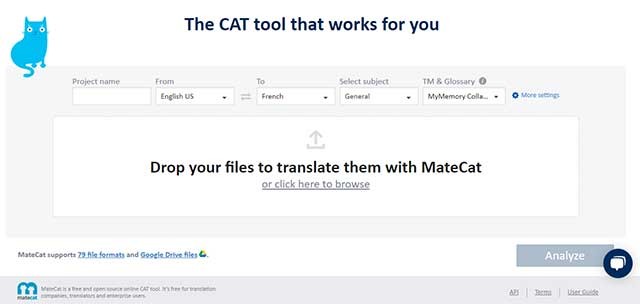 MateCat là một công cụ CAT mã nguồn mở trực tuyến và miễn phí