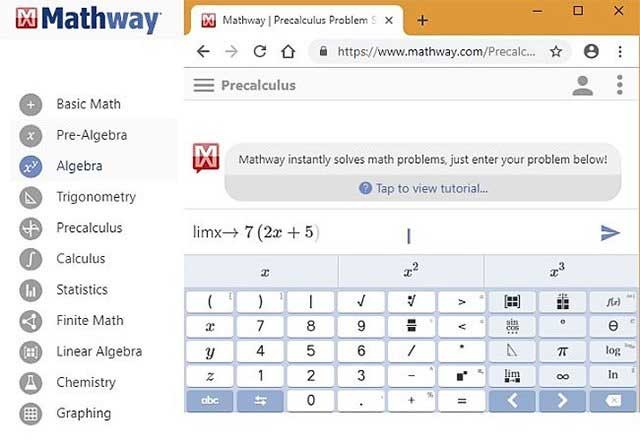 Mathway sẽ giúp bạn giải quyết các vấn đề về đại số, lượng giác, thống kê,...