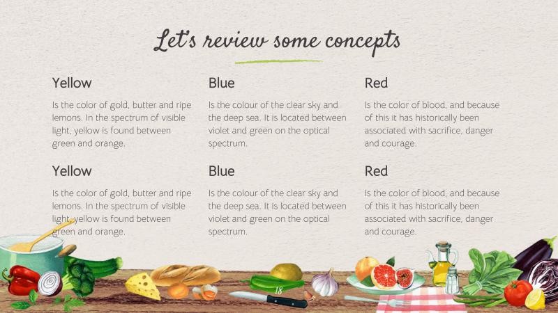 Real Food Presentation Template 18*346128