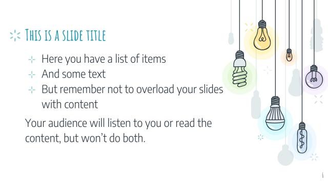 Colorful Light Bulbs Slides slide 6