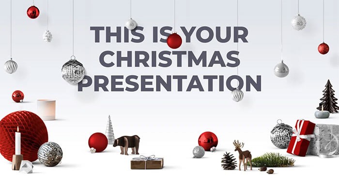 Mẫu template Powerpoint này sử dụng bảng màu hoàn hảo để truyền tải không khí Giáng Sinh