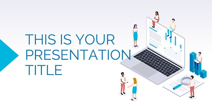 Mẫu slide thuyết trình với các hình ảnh minh họa isometric tuyệt đẹp