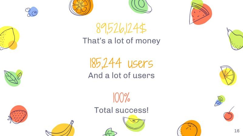 Colorful Fruits Slides slide 16*353074