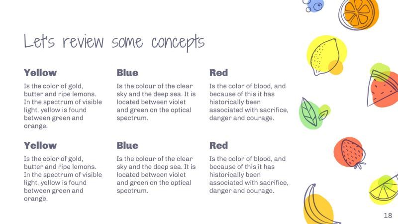 Colorful Fruits Slides slide 18*353072