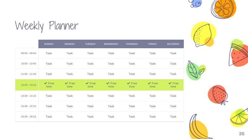 Colorful Fruits Slides slide 35*353073