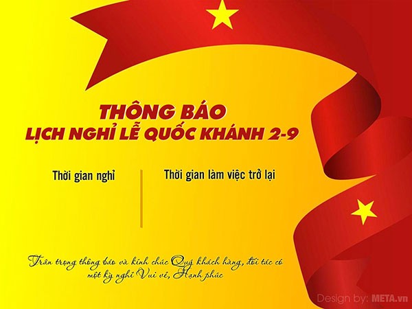 Thông báo nghỉ lễ 2/9 của công ty