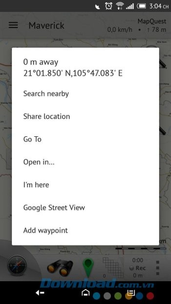 Các tùy chọn trên Maverick