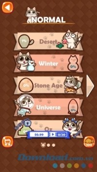 Maze Cat - Rookie cho Android thử thách người chơi qua nhiều môi trường khác nhau