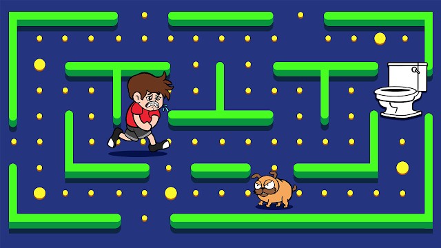 Giúp nhân vật của bạn tìm đường tới toilet khi đi qua mê cung trong game Maze Escape: Toilet Rush