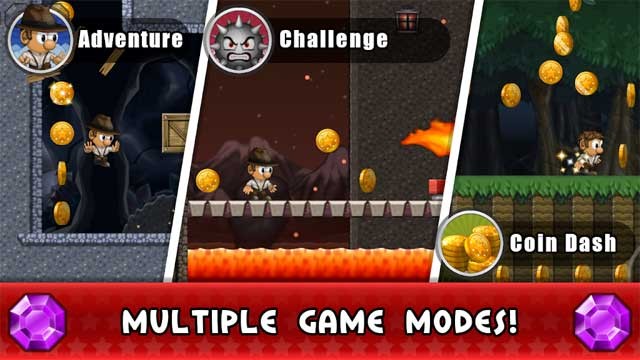 3 Chế độ chơi thú vị: Phiêu lưu, Thử thách và Thu thập tiền xu