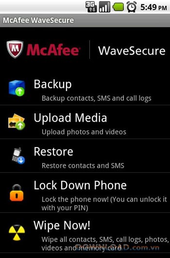 McAfee WaveSecure For Android