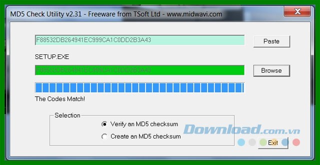 Kiểm tra MD5 nhanh với MD5 Checker