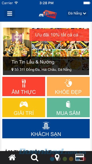 Giao diện chính của mDeal