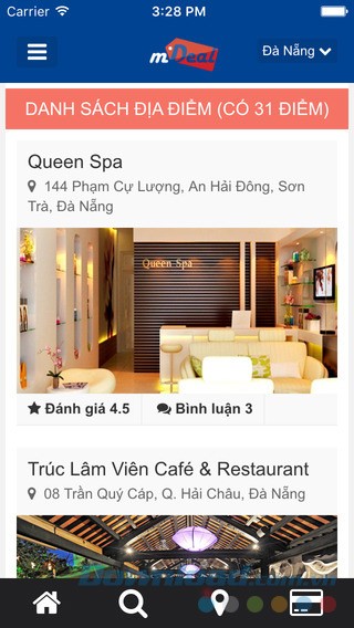 Danh sách địa điểm ưu đãi