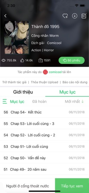 Trải nghiệm đọc truyện trên Mê đọc truyện cho iOS