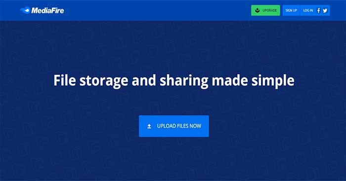 Giao diện của MediaFire web