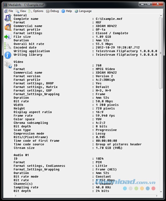 Xem thông tin file media