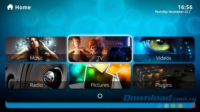 Giao diện đẹp mắt của MediaPortal