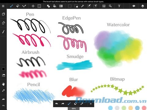 Bút vẽ phong phú