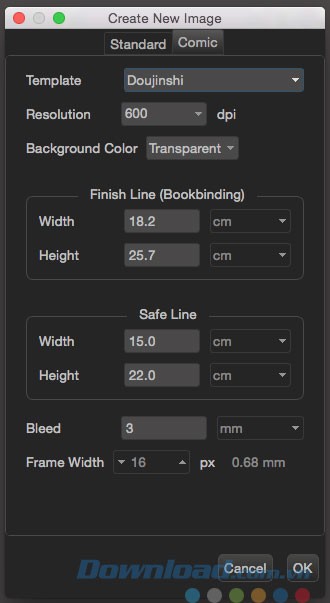 Các thông số cho ô truyện