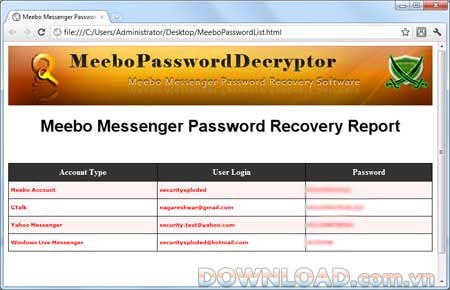 MeeboPasswordDecryptor