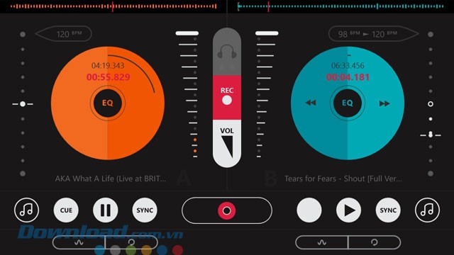 Giao diện ứng dụng MeeDJ