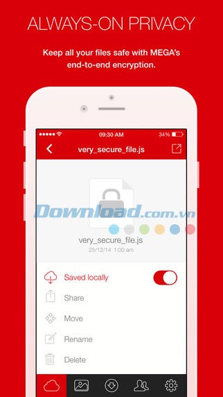 Các file được giữ an toàn với phương thức mã hóa dữ liệu End-to-end