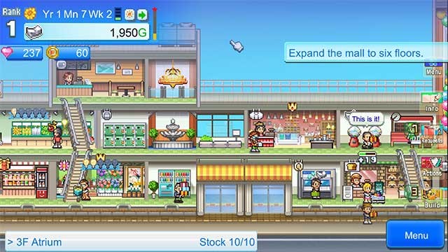 Xây dựng nhiều cửa hàng độc đáo hơn trong game mô phỏng Mega Mall Story 2