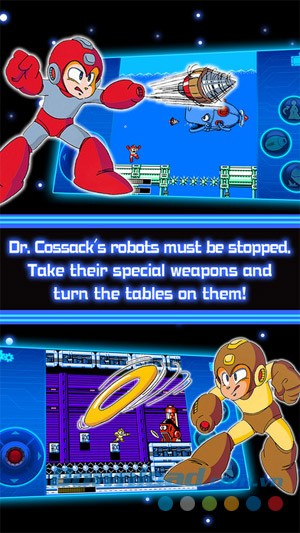 Ngăn cản robot của tiến sĩ Cossack trong Mega Man 4 Mobile cho iOS