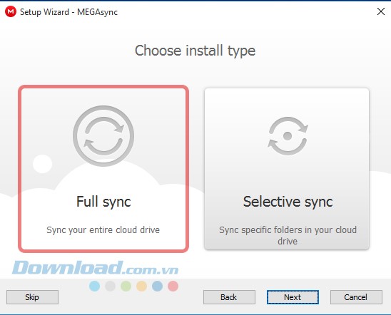 Đồng bộ trong MEGAsync