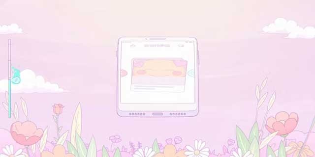 Một chiếc điện thoại lơ lửng trên những bông hoa