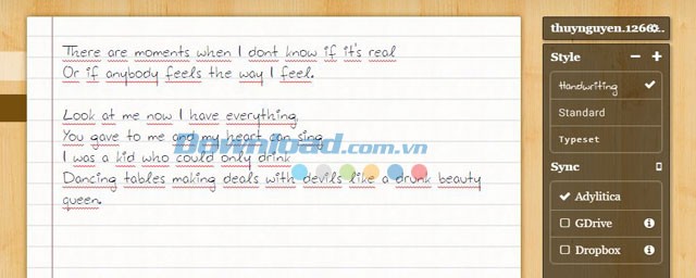 Thay đổi font chữ và kích cỡ chữ