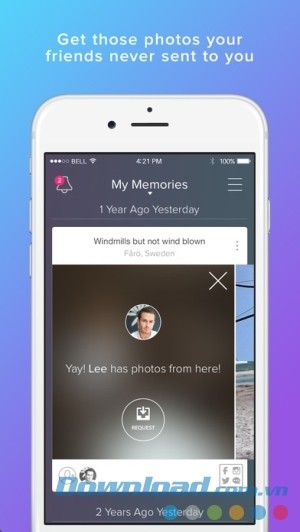 Memoir cho iOS xem ảnh bạn bè chưa từng gửi cho bạn
