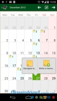 Memoires cho Android hỗ trợ đánh dấu trên lịch