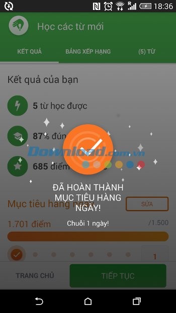 Memrise theo dõi quá trình học tập của bạn