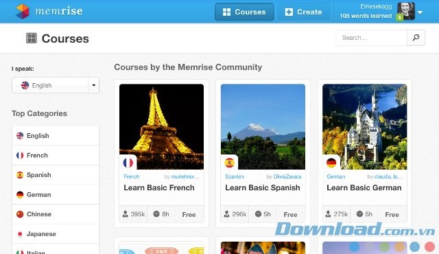 Học Tiếng Anh miễn phí cùng Memrise