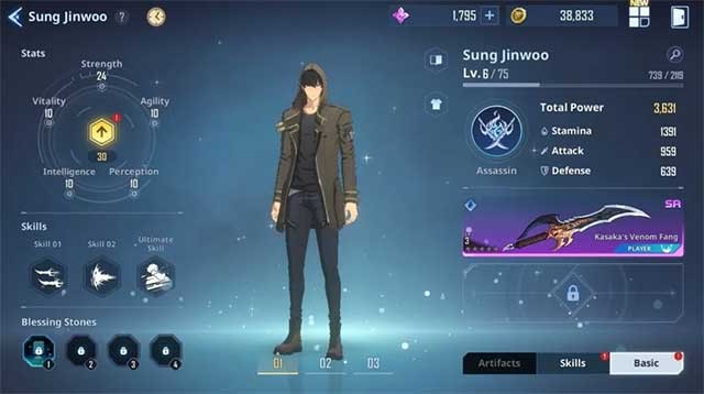 Nâng cấp và trang bị kỹ năng cho nhân vật của bạn