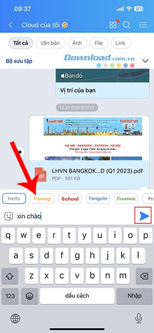 thay doi font chu tin nhan Zalo 1*427675