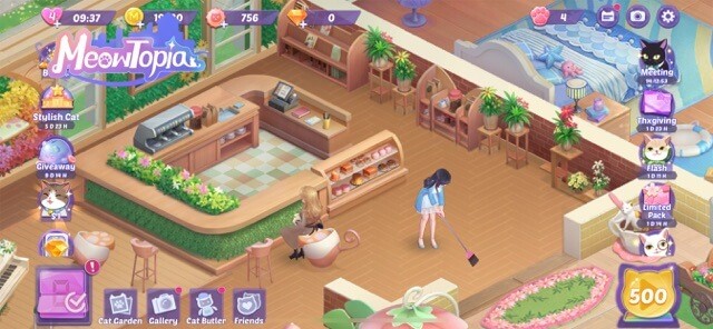 Cùng cô gái và những chú mèo đáng yêu trang trí ngôi nhà mơ ước trong game Meowtopia