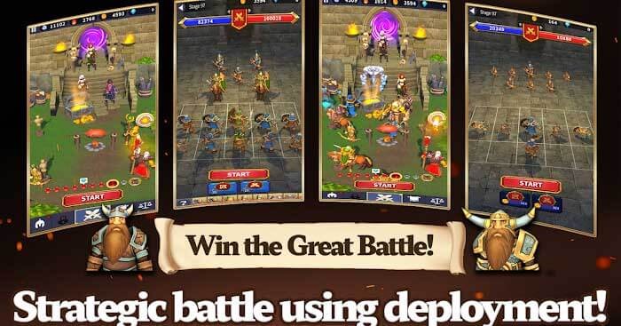 Sử dụng chiến lược và giành chiến thắng các trận chiến lớn trong game Merge Fantasy : Dungeon Master