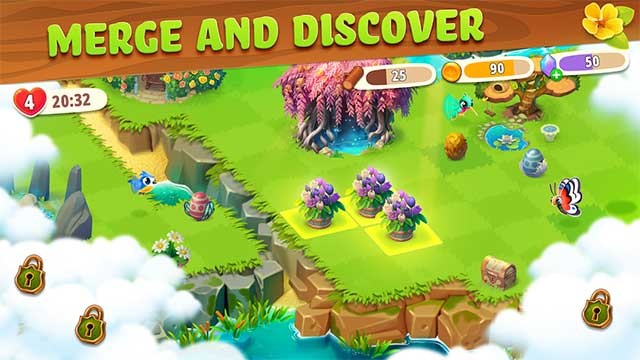 Khám phá và hợp nhất hàng trăm vật phẩm tuyệt vời trong game Merge Gardens