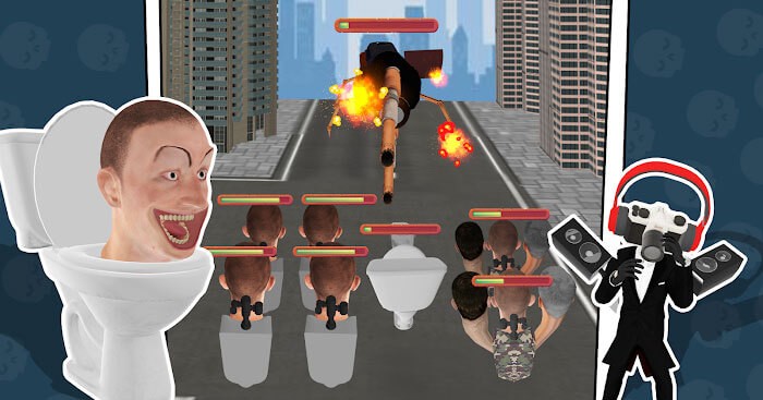 Hợp nhất và chiến đấu cùng các quái vật Skibidi toilet