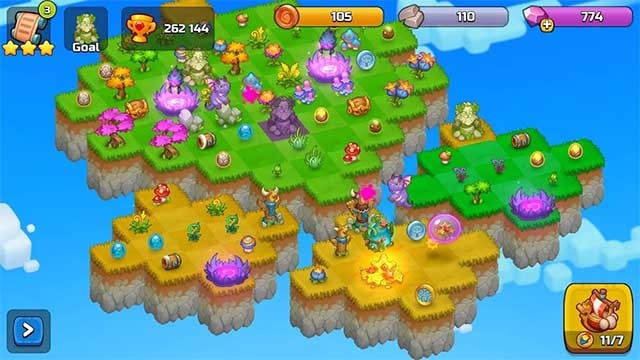 Mở rộng vùng đất và nâng cấp các tòa nhà để những con rồng có thể phát triển